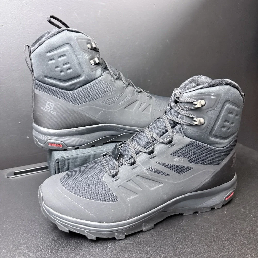 Salomon OUTblast TS CSWP Mens Size 13 Snow Boots Black 409223 Insulated 200 Gram
